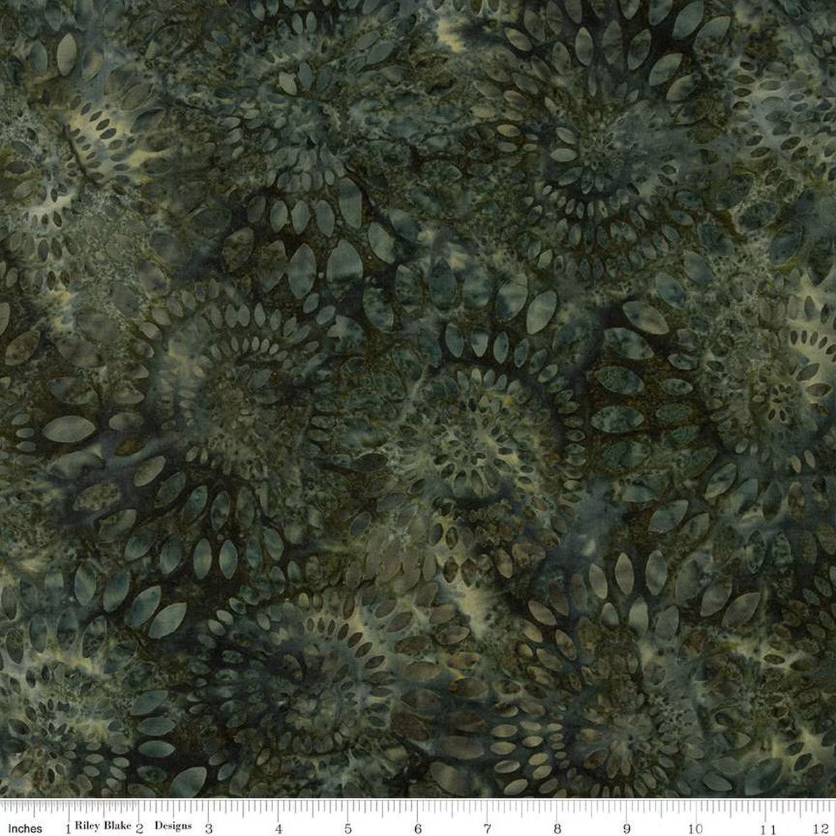 Wide Back Expressions Batiks Dahlias Forest Green 3-Yard Package 3YD-BTWB23010-279