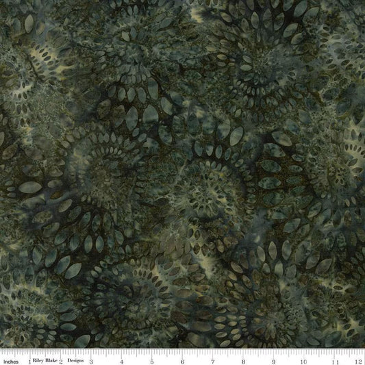 Wide Back Expressions Batiks Dahlias Forest Green 3-Yard Package 3YD-BTWB23010-279