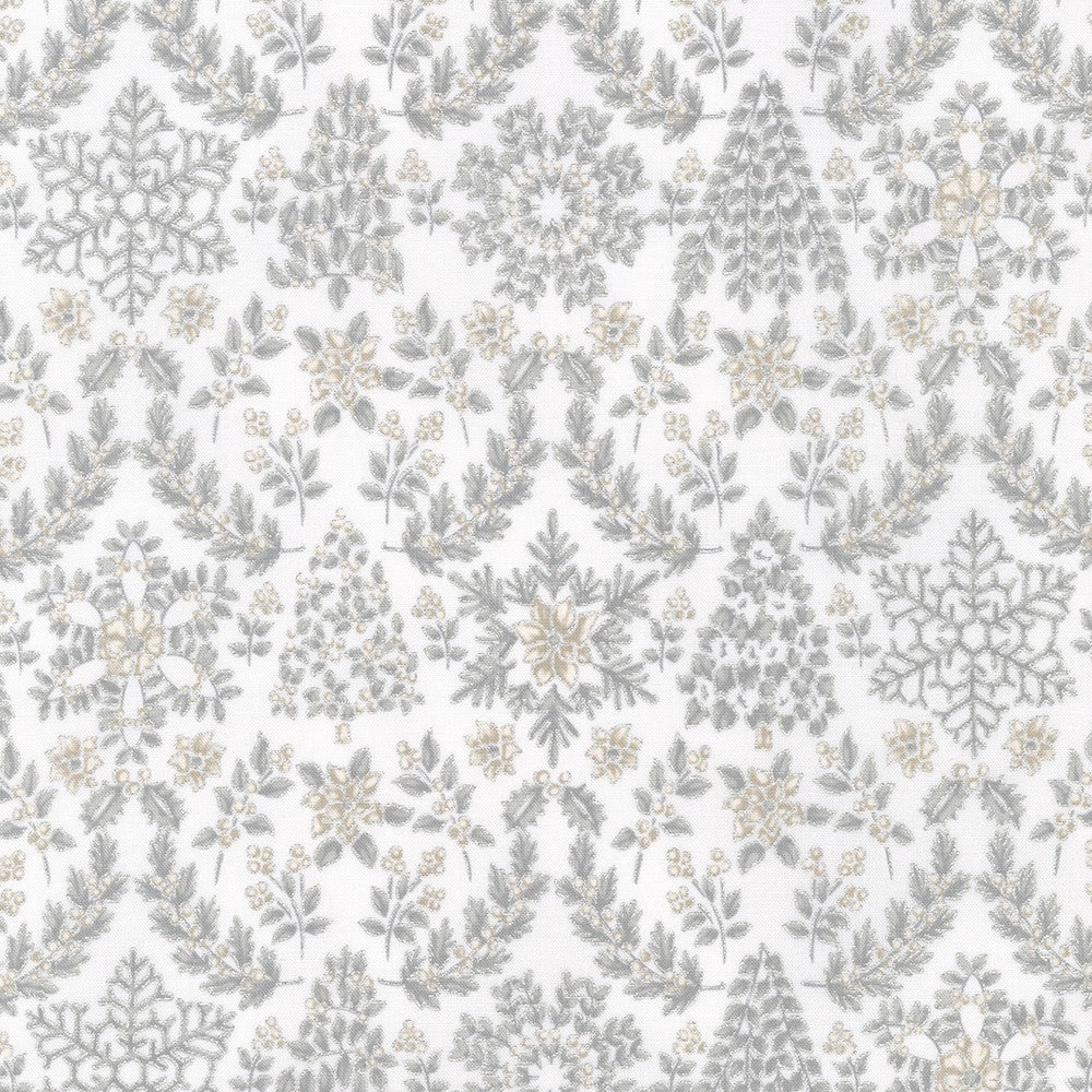 Robert Kaufman - Holiday Flourish Snow Flower SRKM-21601-412 Dove