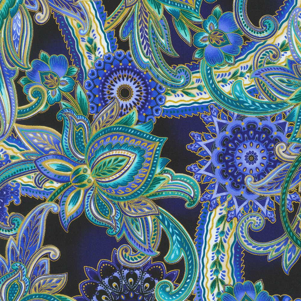 Robert Kaufman - Jaikumari SRKM-21740-74 Sapphire J0760003