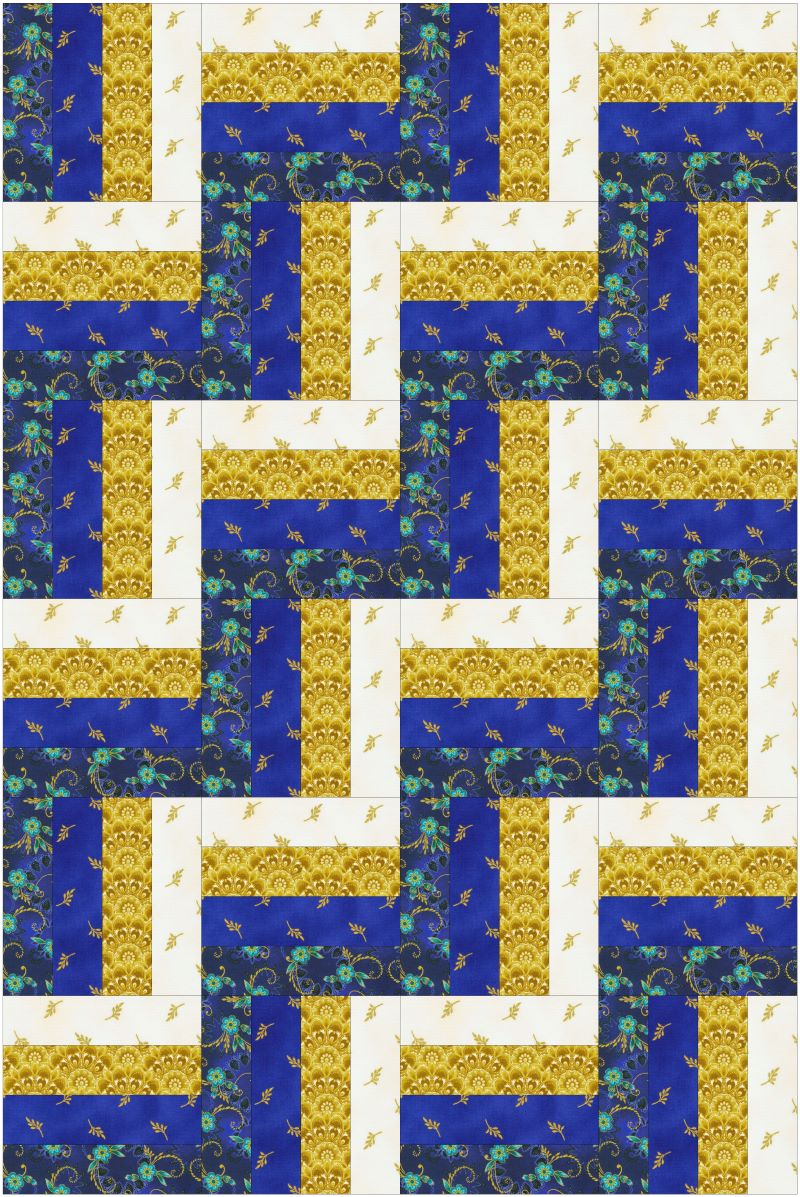 Robert Kaufmann - Jaikumari Rail Fence Quilt Kit