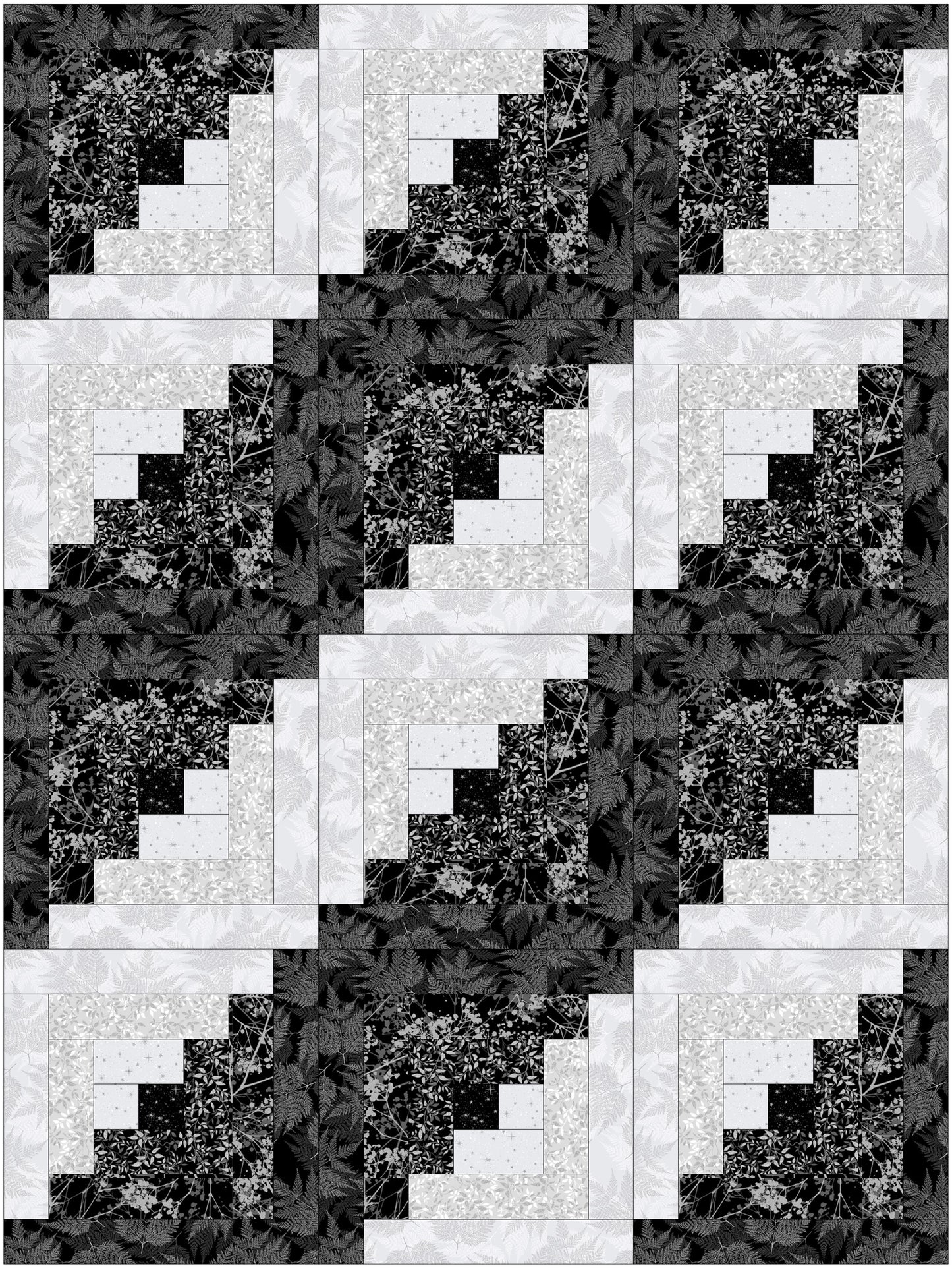 Hoffman Fabrics - Sparkle and Fade Log Cabin Kit 12 blocks