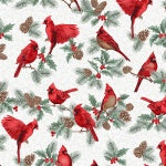 HOFFMAN FABRICS Christmas Spendor W7775-441S Winter Cherry Silver