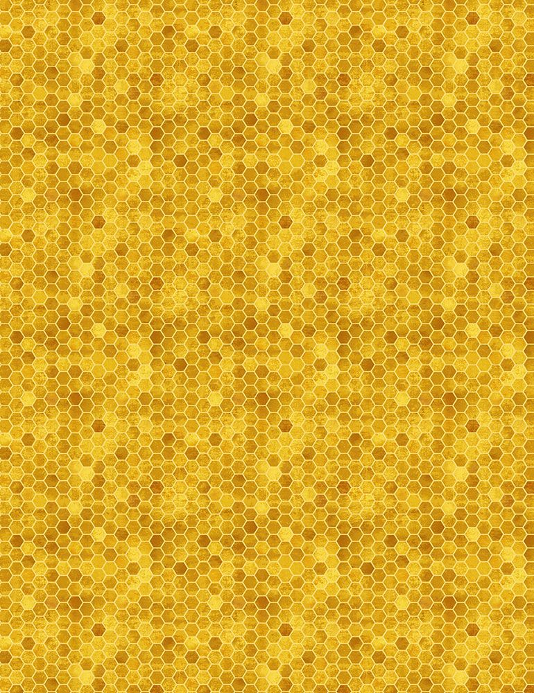 TIMELESS TREASURES - QUEEN BEE TINY HONEYCOMB PATTERN HONEY - CD1359