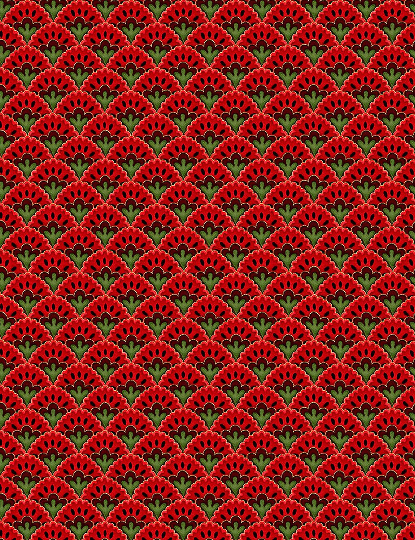 TIMELESS TREASURES - GILDED ROSE GEO CM1319 RED