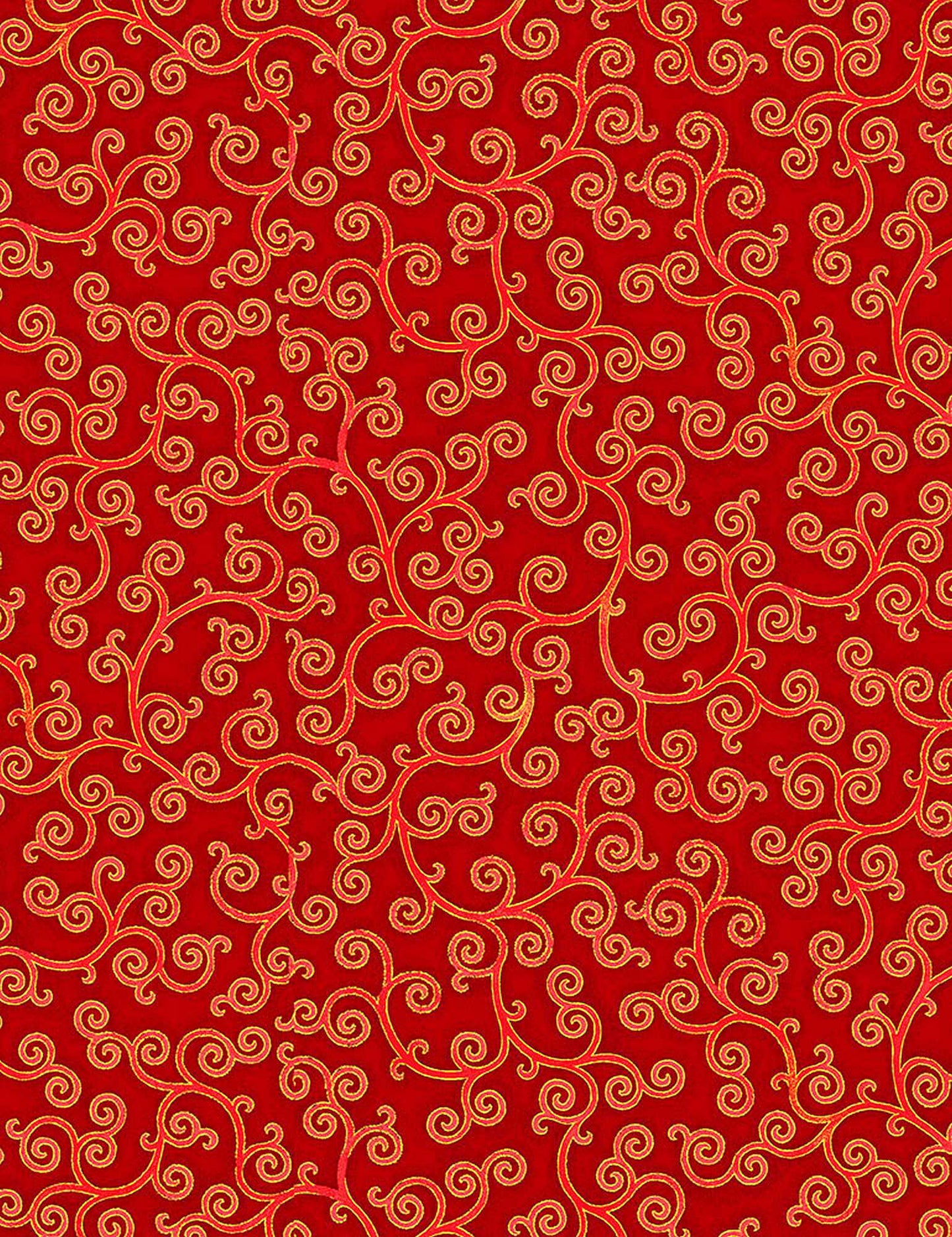 TIMELESS TREASURES - GILDED ROSE CURL CM1320 RED