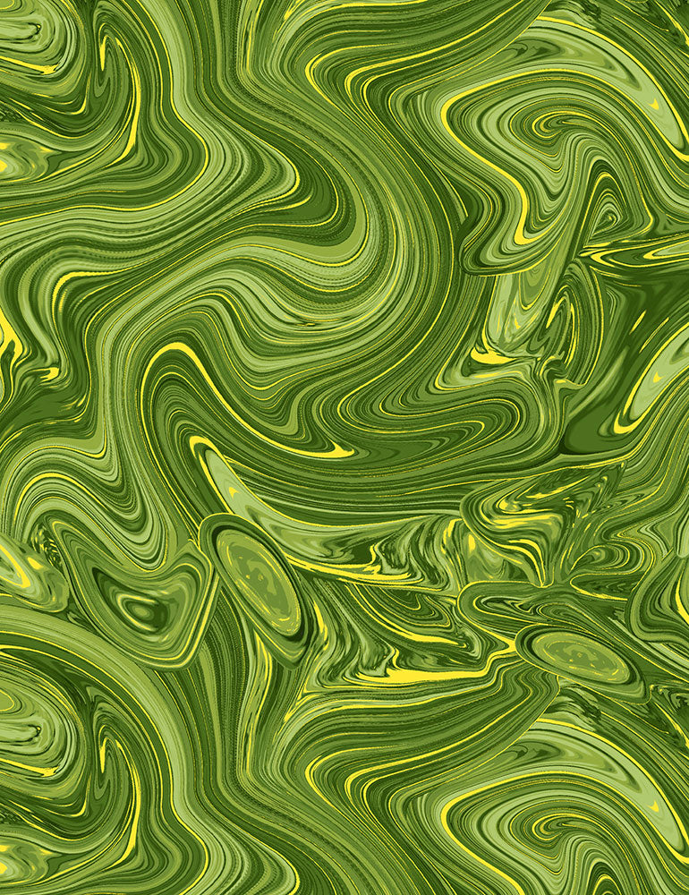 TIMELESS TREASURES - GILDED ROSE METALLIC SWIRLS CM1257 GREEN