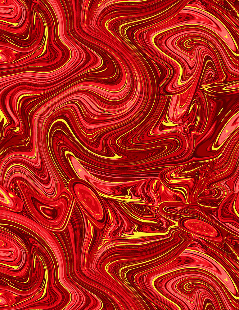 TIMELESS TREASURES - GILDED ROSE METALLIC SWIRLS CM1257 RED