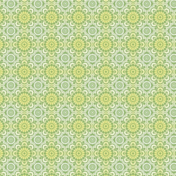 RICHLIN FABRICS MEDALLION FP-7401 GREEN