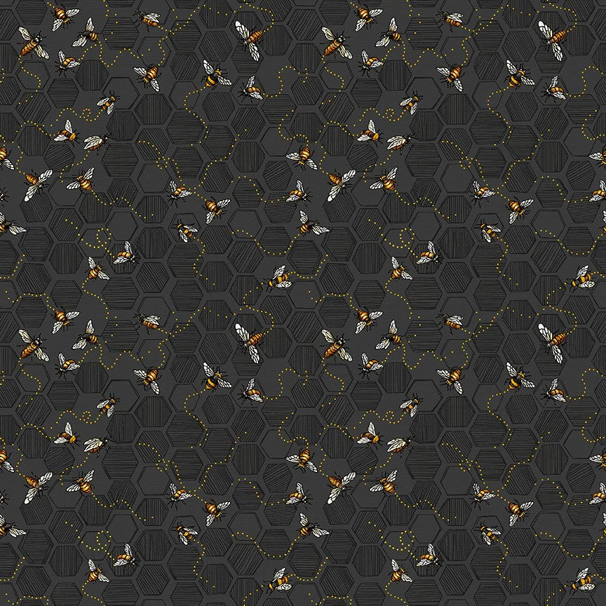 PAINTBRUSH STUDIO Bee Kind - Honeycomb and Bees Black 120-99221