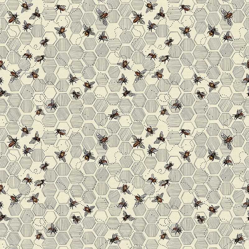 PAINTBRUSH STUDIO Bee Kind - Honeycomb and Bees Ecru 120-9222