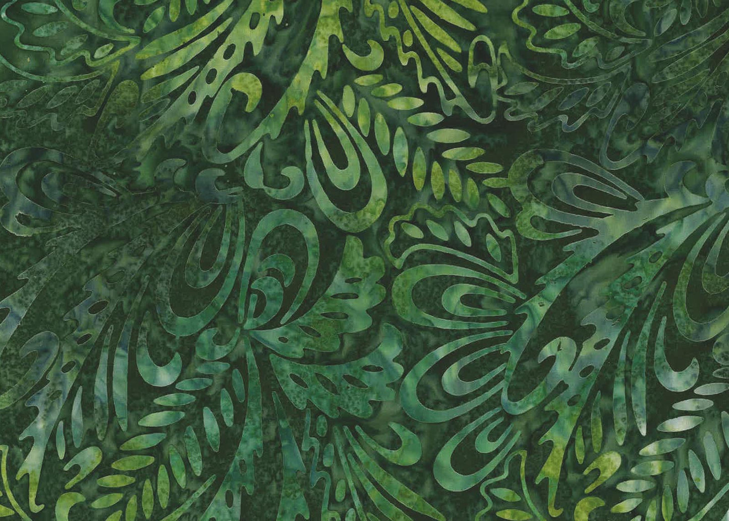 OASIS FABRICS BATIK 72-4652 LEAF SWIRL GREEN