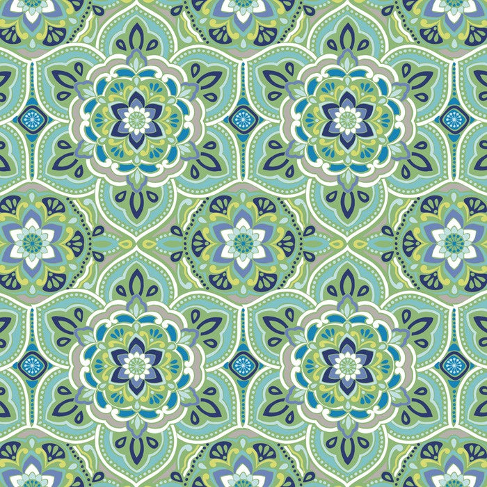 RICHLIN FABRICS KALEIDOSCOPE FP-7400 GREEN
