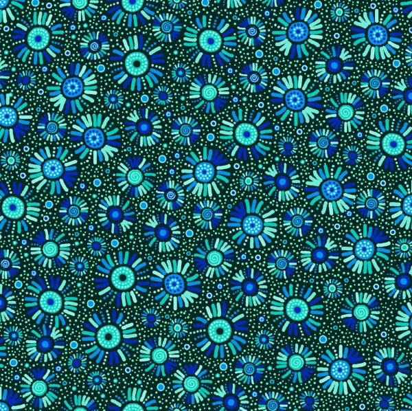 OASIS FABRICS PANNOTIA MUMS OA-595633 TEAL