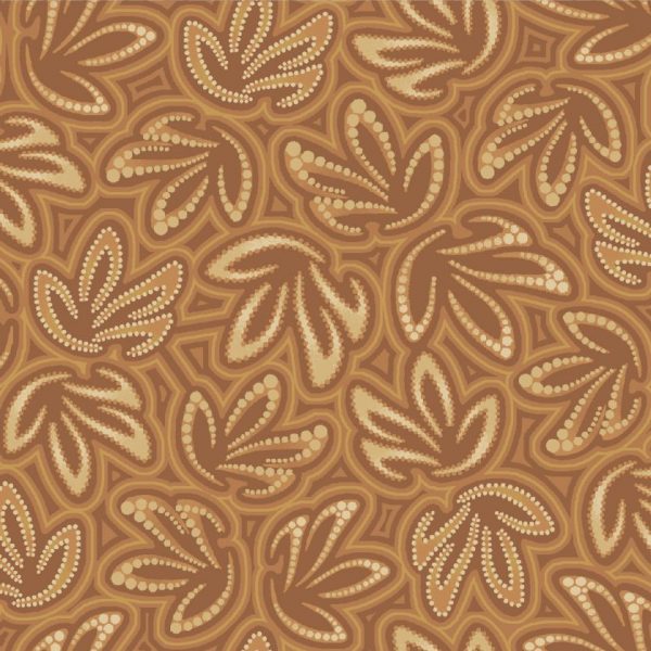 OASIS FABRICS PANNOTIA TONAL LEAVES OA-595683 TAN