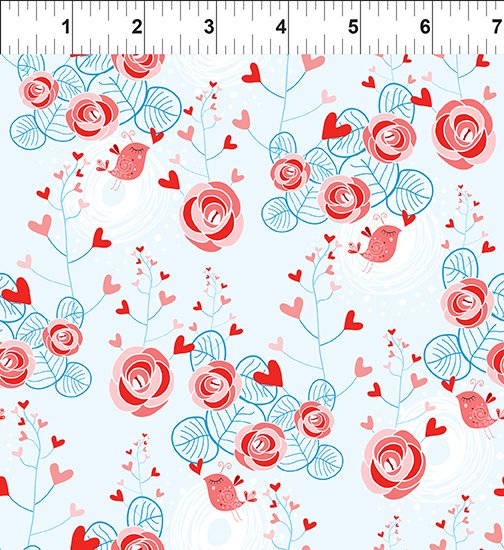 In The Beginning Fabrics - Alice 12AL-1 Rose Bushes -Red