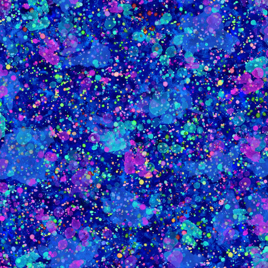 OASIS FABRICS SPOT ON ! SPLATTER BLUE OA-597691