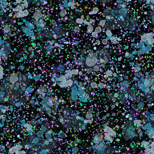 OASIS FABRICS SPOT ON ! SPLATTER BLACK OA-597695