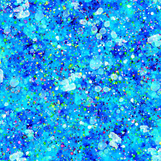 OASIS FABRICS SPOT ON ! SPLATTER BRIGHT BLUE OA-597697