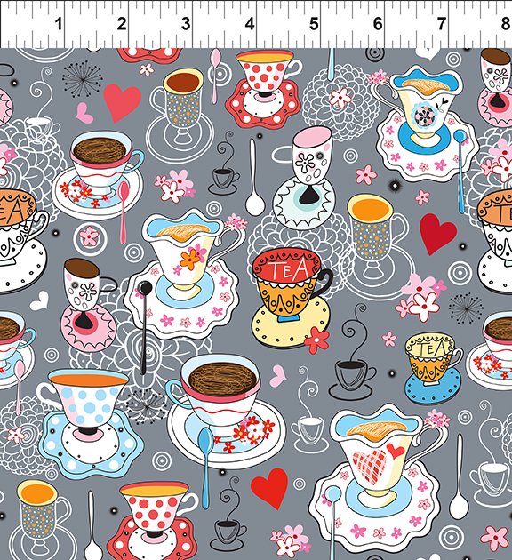 In The Beginning Fabrics - Alice 6AL-1 Teacups Multi