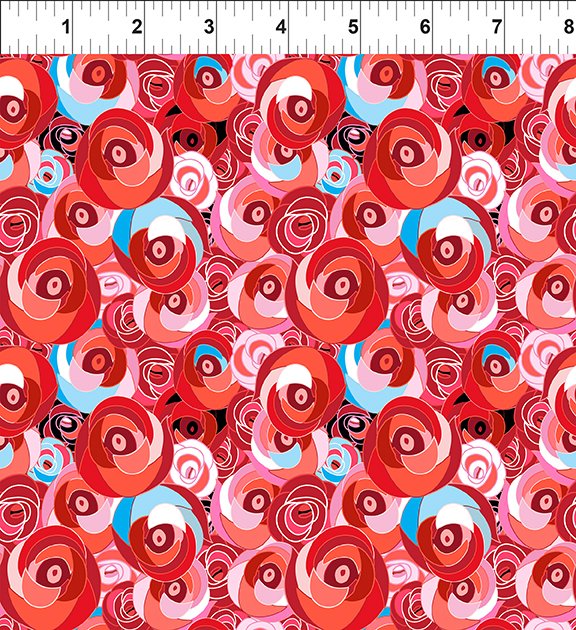 In The Beginning Fabrics - Alice 8AL-1 Roses Red