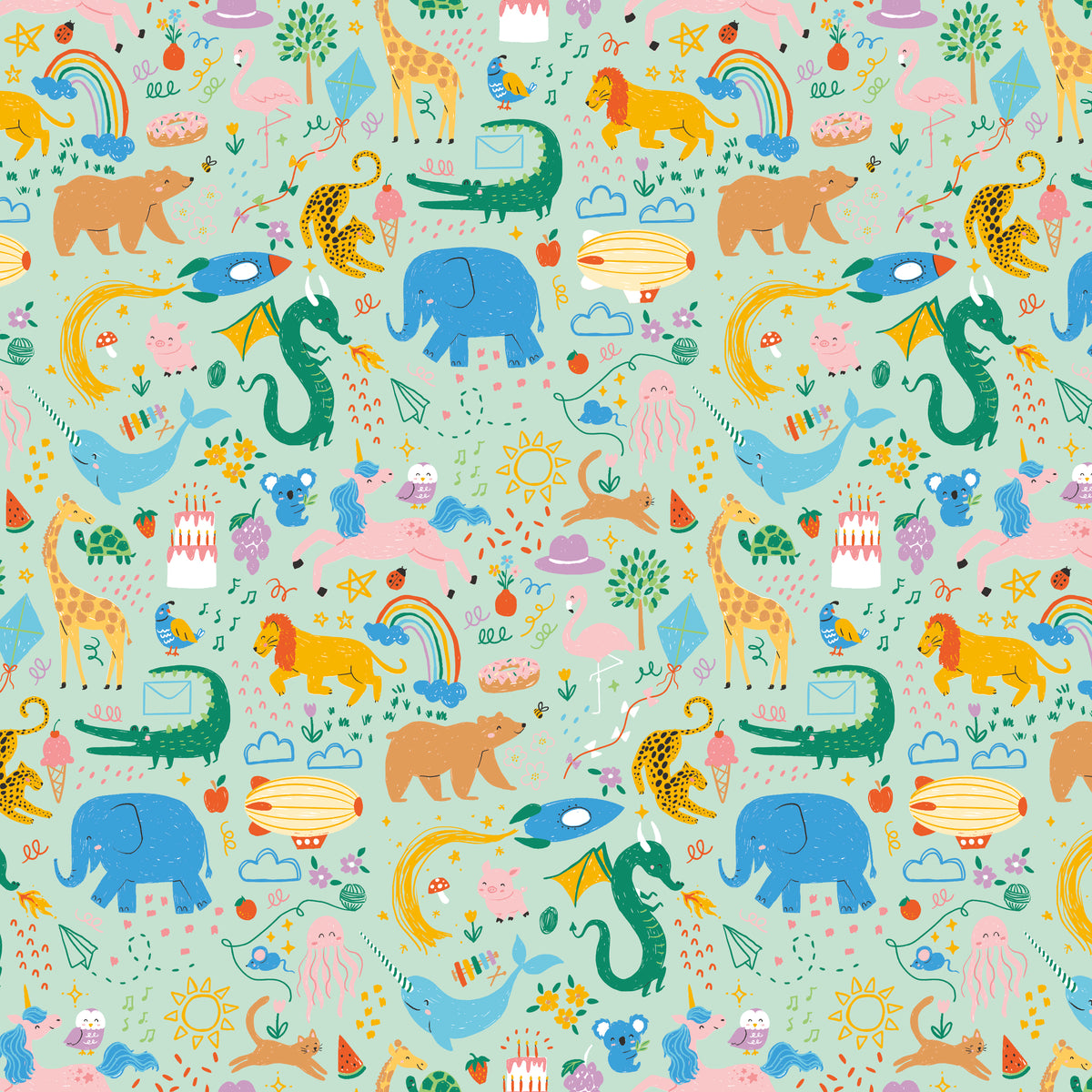 Riley Blake Designs Get your Cray-On 15410 Mint
