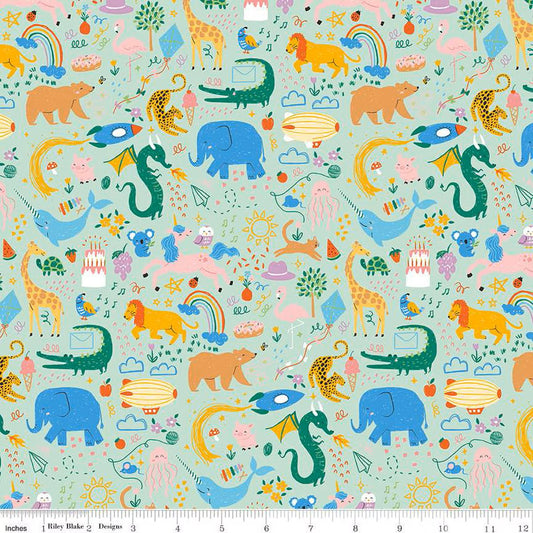 Riley Blake Designs Get your Cray-On with Crayola Mint C15410-MINT