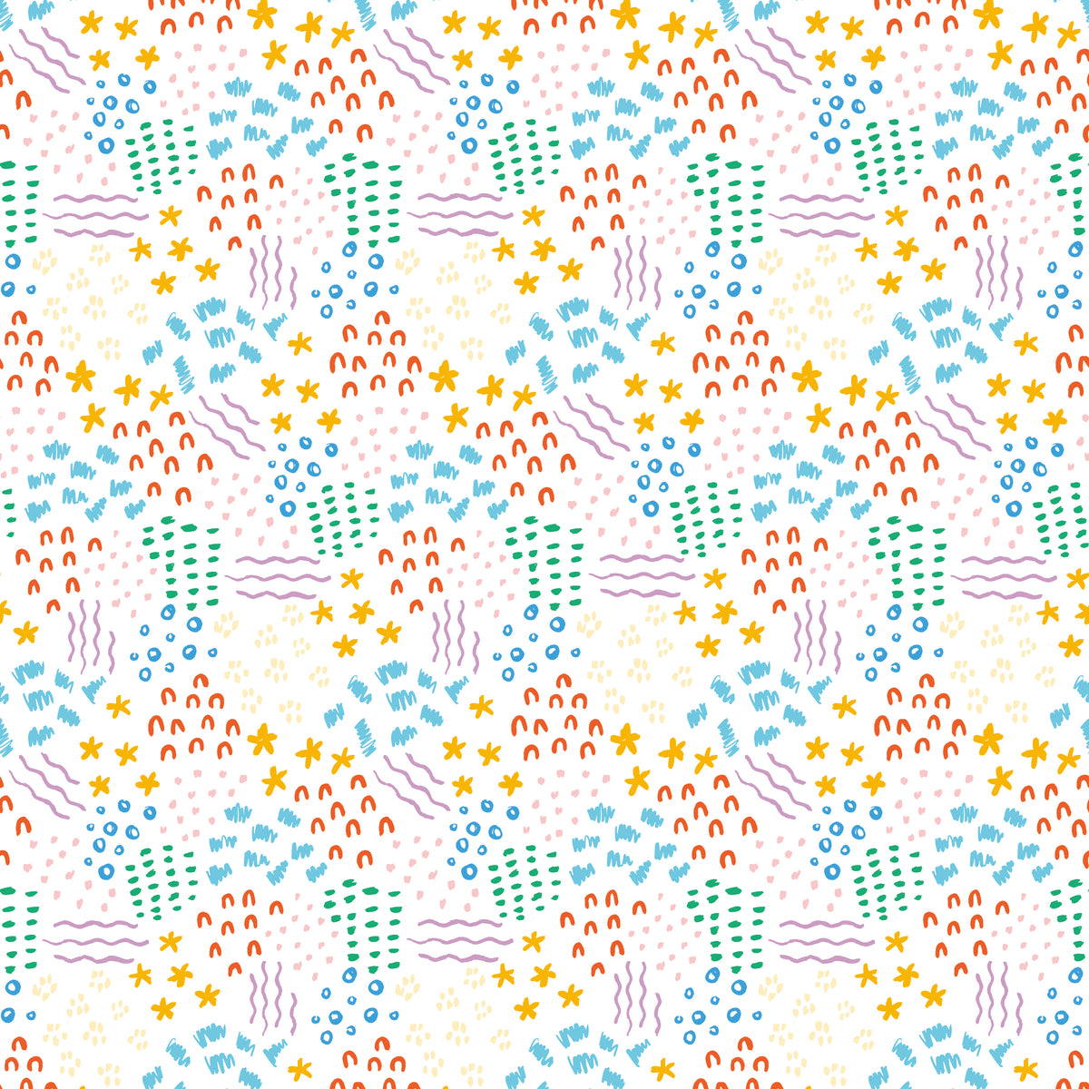 Riley Blake Designs Get your Cray-On 15415 White