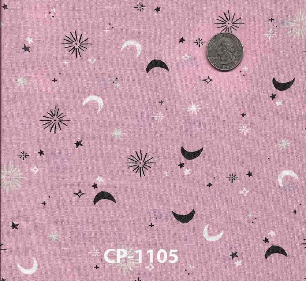 RICHLIN FABRICS Halloween Print CP-1105 Spellbound Pink