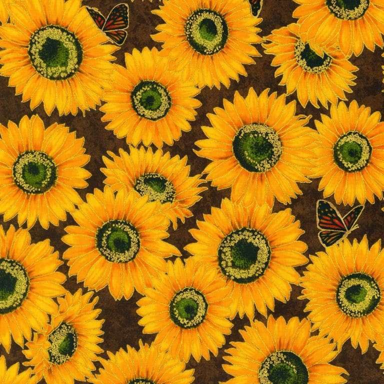 Robert Kaufman Shades of the Season 12 SRKM-20899-16 Brown Sunflower