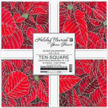 Robert Kaufman Shower Flower 10" Squares TEN-1192-42 SILVER