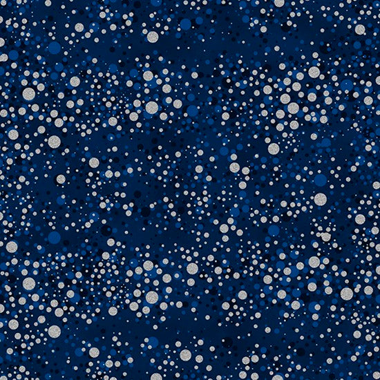 HOFFMAN FABRICS FLY HOME FOR WINTER U4975-19S NAVY SILVER