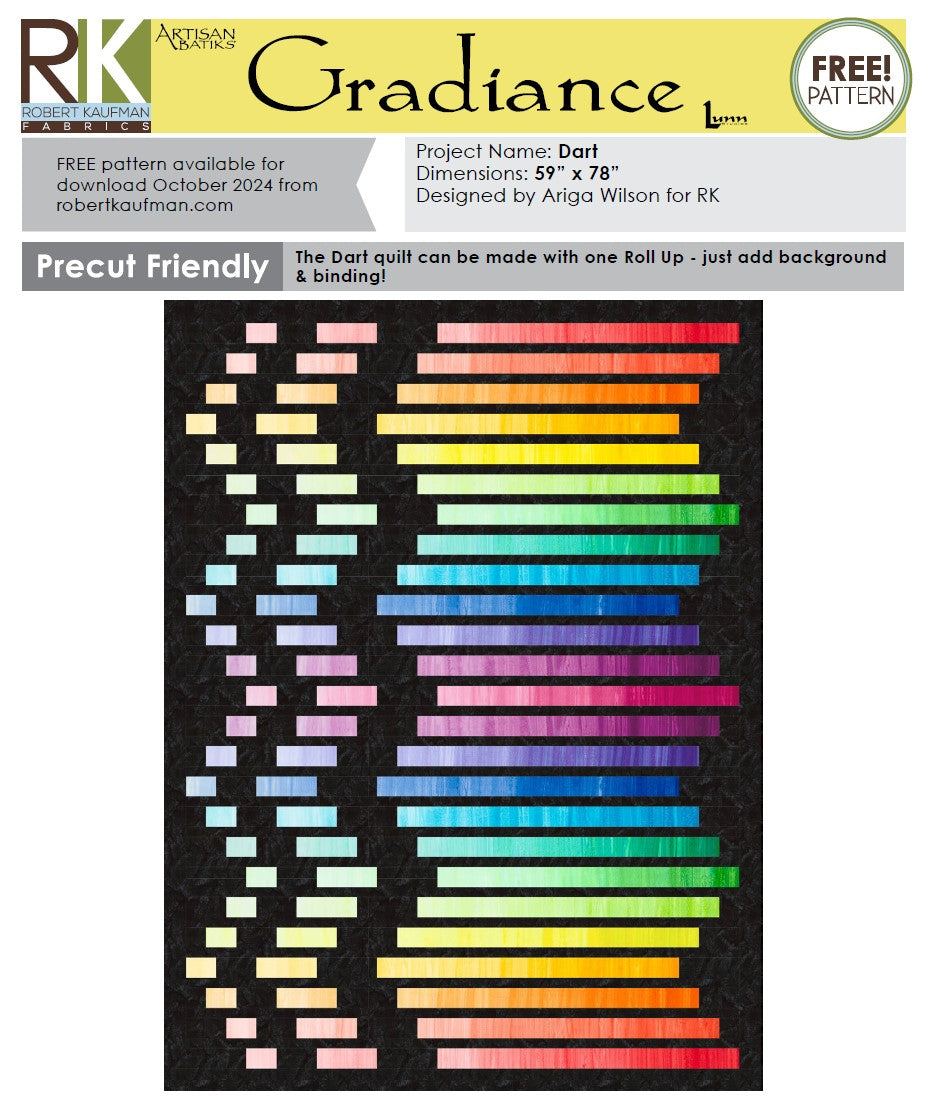 Robert Kaufman Dart Pattern Gradiance Kit designed by Ariga Wilson