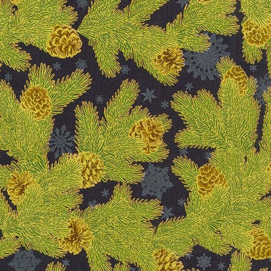 Robert Kaufman Holiday Flourish SRKM-20783-2 BLACK