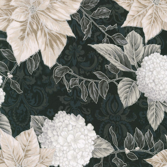 Robert Kaufman - Holiday Flourish Snow Flower SRKM-21595-304 Shadow