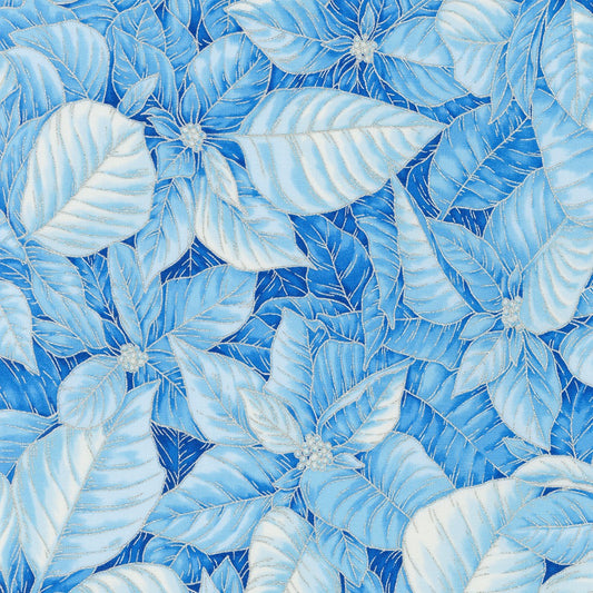 Robert Kaufman - Holiday Flourish Snow Flower SRKM-21597-4 Blue