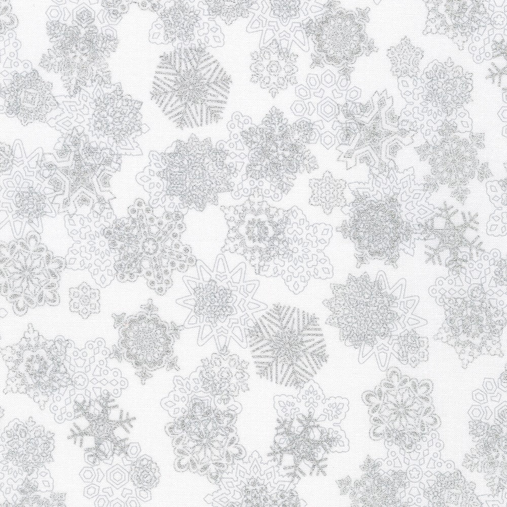Robert Kaufman - Holiday Flourish Snow Flower SRKM-21603-88 ICE