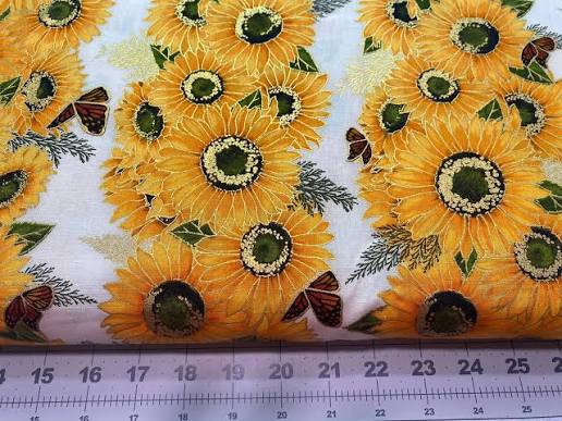 Robert Kaufman Shades of the Season 12 SRKM-20899-125 Ivory Sunflower
