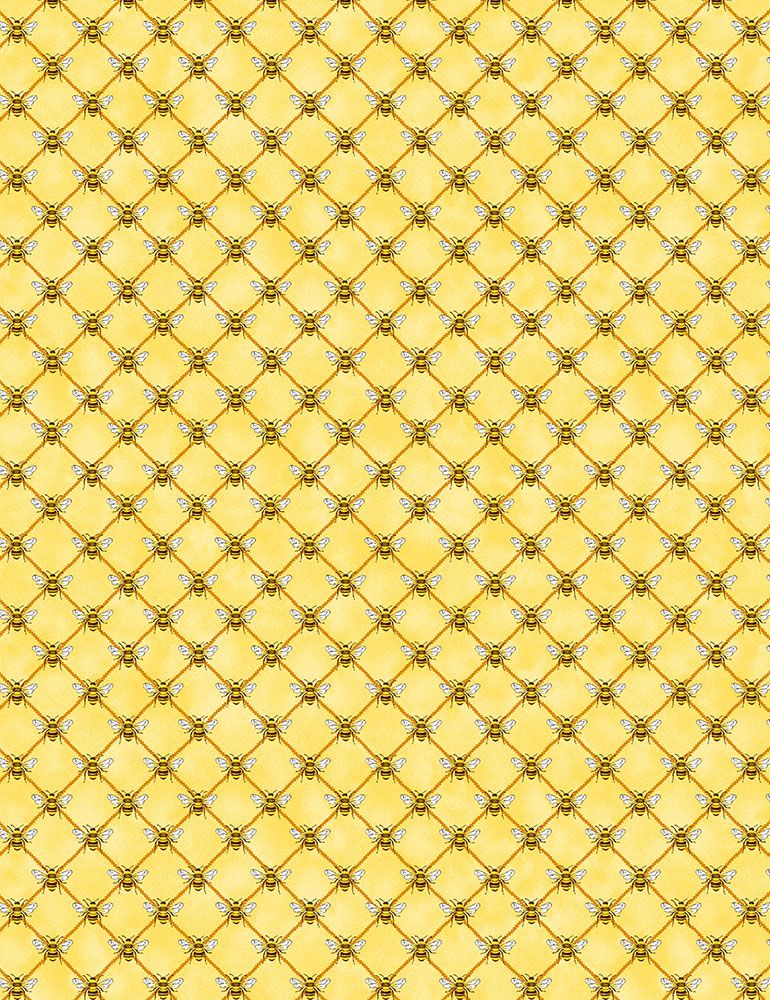 TIMELESS TREASURES - QUEEN BEE  TINY GOLD HONEYBEE HONEYCOMB CD-1358 HONEY