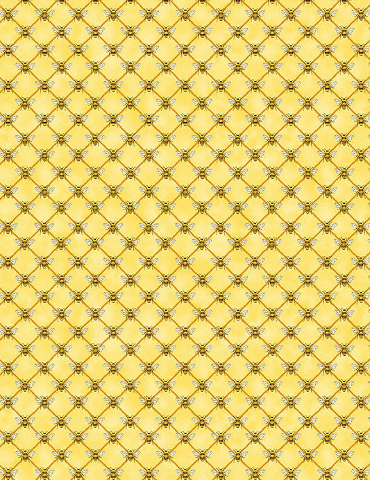 TIMELESS TREASURES - QUEEN BEE  TINY GOLD HONEYBEE HONEYCOMB CD-1358 HONEY