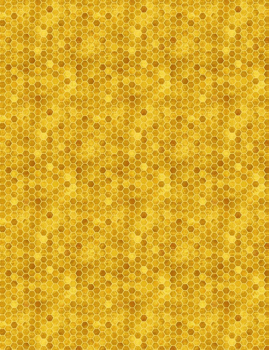 TIMELESS TREASURES - QUEEN BEE  TINY HONEYCOMB PATTERN HONEY - CD1359