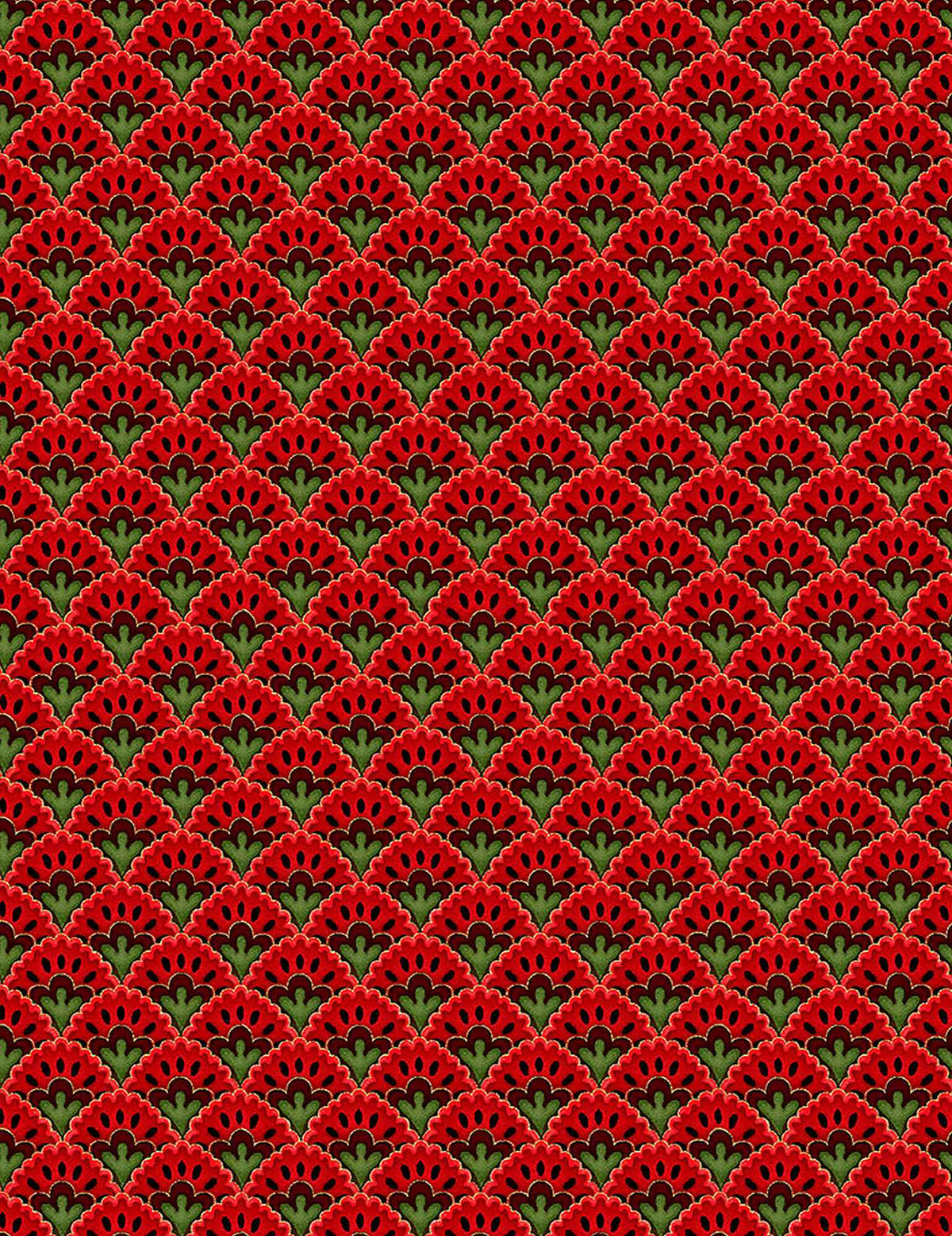 TIMELESS TREASURES - GILDED ROSE GEO CM1319 RED