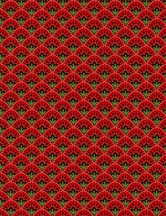 TIMELESS TREASURES - GILDED ROSE GEO CM1319 RED