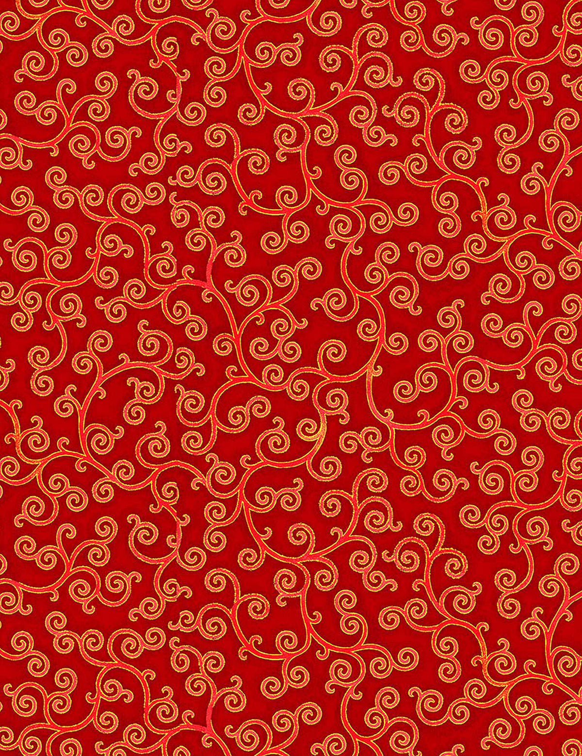 TIMELESS TREASURES - GILDED ROSE CURL CM1320 RED