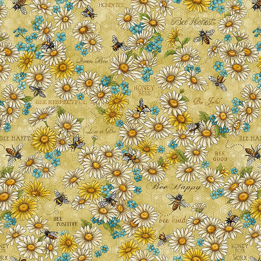 PAINTBRUSH STUDIO Bee Kind - Flowers and works- Gold 120-99201