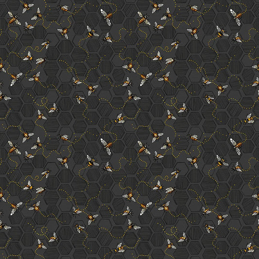 PAINTBRUSH STUDIO Bee Kind - Honeycomb and Bees Black 120-99221