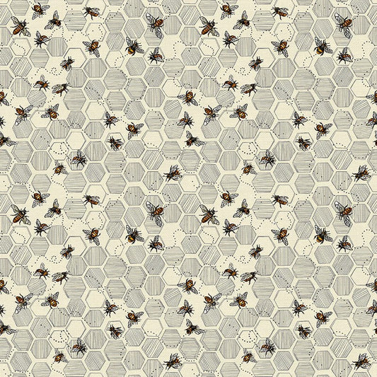 PAINTBRUSH STUDIO Bee Kind - Honeycomb and Bees Ecru 120-9222