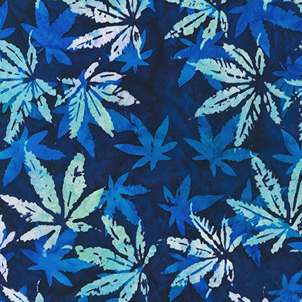 Robert Kaufman Artisan Batiks Cannabis Sativa SRK-20502-4 Blue