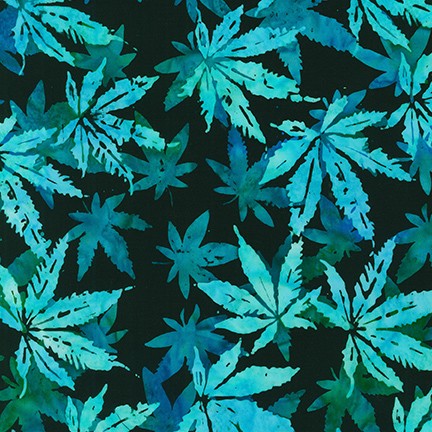 Robert Kaufman Artisan Batiks Cannabis Sativa SRK-20502-70 Aqua