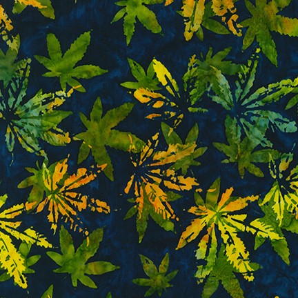 Robert Kaufman Artisan Batiks Cannabis Sativa SRK-20502-9 Navy